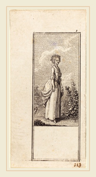 Daniel Nikolaus Chodowiecki (German, 1726-1801), Girl with a Crown of Flowers, 1784, etching