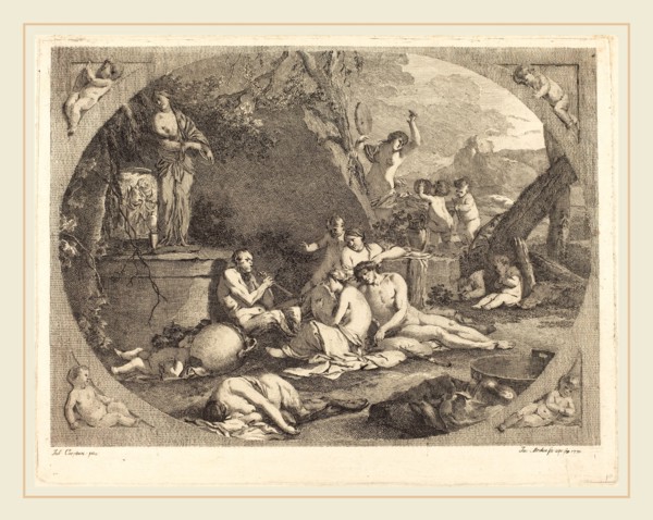Jacob Wilhelm Mechau after Giulio Carpioni (German, 1745-1808), Bacchanal, 1770, etching on laid