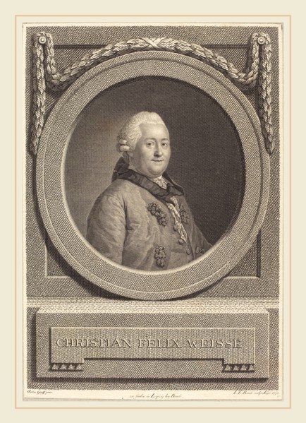 Johann Friedrich Bause after Anton Graff (German, 1738-1814), Christian Weisse, 1771, etching