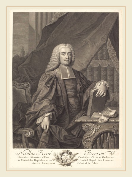 Johann Georg Wille after Jean-FranÃ§ois Delyen (German, 1715-1808), Nicolas Rene Berryer, engraving