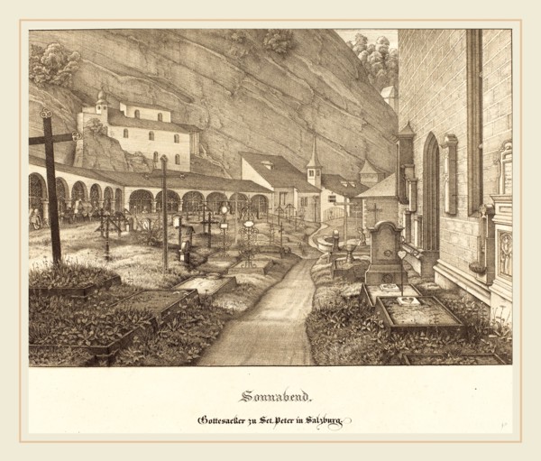 Ferdinand Olivier (German, 1785-1841), Sonnabend-Gottesacker zu St. Peter in Salzburg