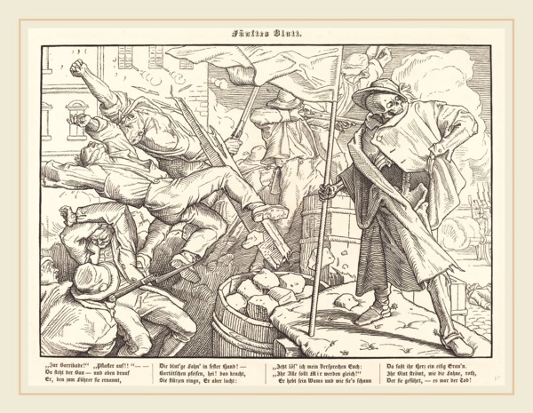 Alfred Rethel (German, 1816-1859), Auch ein Todtentanz V, 1849, wood engraving