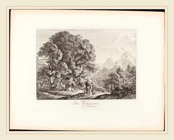 Ludwig Richter (German, 1803-1884), Der Watzmann bei Salzburg (The Watzmann near Salzburg), 1830,