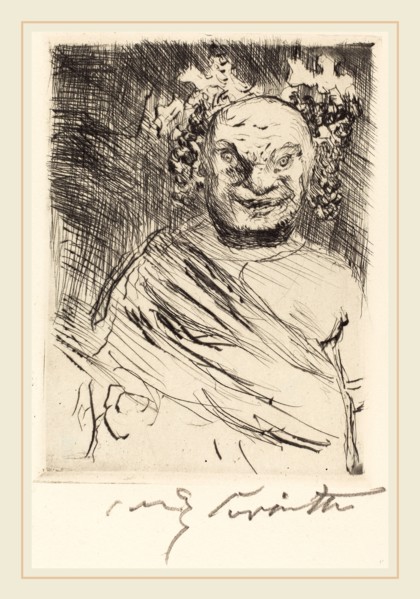 Lovis Corinth, The Banquet of Trimalchio: pl.I, German, 1858-1925, 1919, drypoint in black on wove