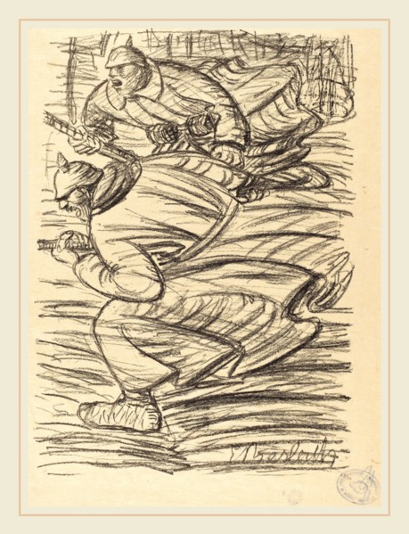 Ernst Barlach, The Assault, German, 1870-1938, published 1915, lithograph