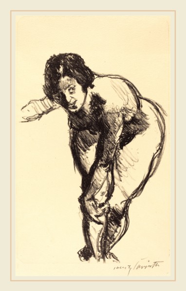 Lovis Corinth, Nude Bending Forward (Gebeugter Akt), German, 1858-1925, 1916, lithograph in black