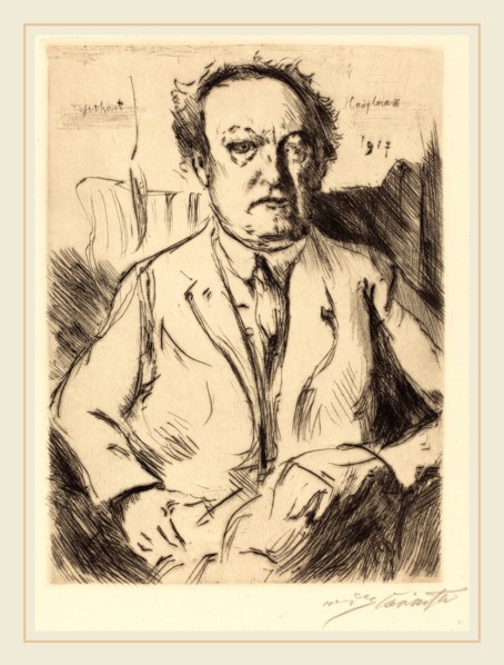 Lovis Corinth, Gerhart Hauptmann, German, 1858-1925, 1917, drypoint in black on laid paper