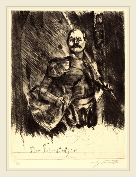 Lovis Corinth, Der FahnentrÃ¤ger (The Standard Bearer), German, 1858-1925, 1920, drypoint and