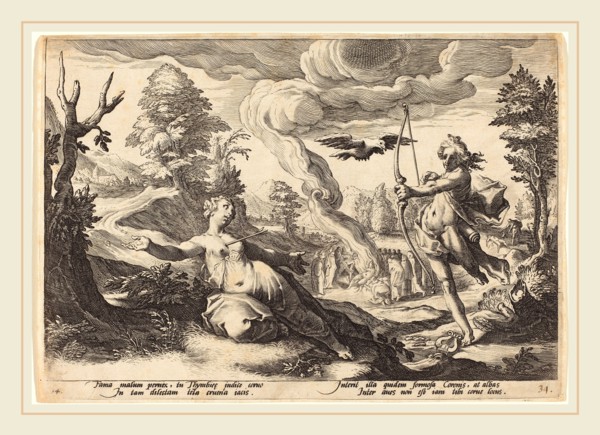 Workshop of Hendrik Goltzius after Hendrik Goltzius (Flemish, 1574-1575-after 1655), Apollo Killing