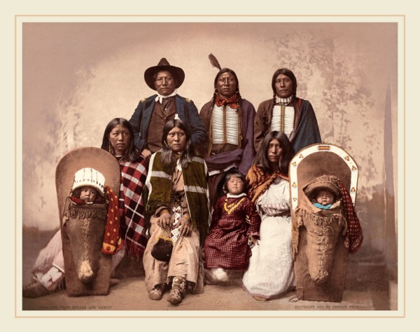 American 19th Century (Detroit Photographic Co.), Ute Chief Sevara and Family, 1900, photochrom