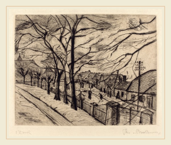 Theo von Brockhusen, Landscape, German, 1882-1919, etching