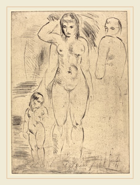 Wilhelm Lehmbruck, Woman and Child (Weib und Kind), German, 1881-1919, 1914, drypoint