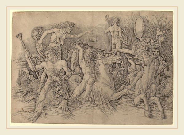 Andrea Mantegna (Italian, c. 1431-1506), Battle of the Sea Gods [left half], c. 1485-1488,