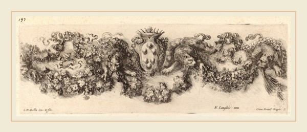 Stefano Della Bella (Italian, 1610-1664), Festoon with Medici Coat of Arms, probably 1648, etching