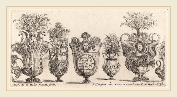 Stefano Della Bella (Italian, 1610-1664), Fantastic Vases, probably 1646, etching