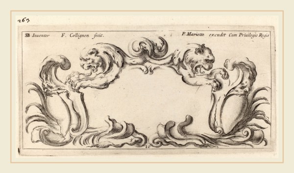 FranÃ§ois Collignon after Stefano Della Bella (French, c. 1609-1657), Cartouche, probably 1646,