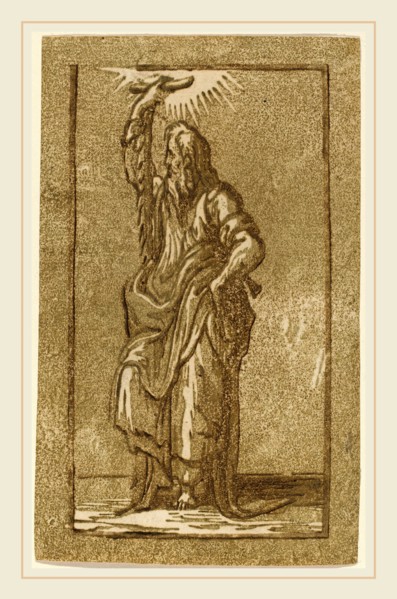 Antonio da Trento after Parmigianino (Italian, c. 1508-1550 or after), Saint Simon, chiaroscuro