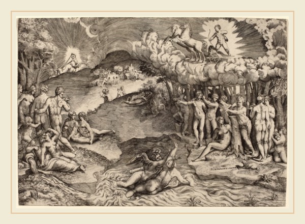 Giulio Bonasone (Italian, c. 1498-c. 1580), The Triumph of Love, 1545, engraving