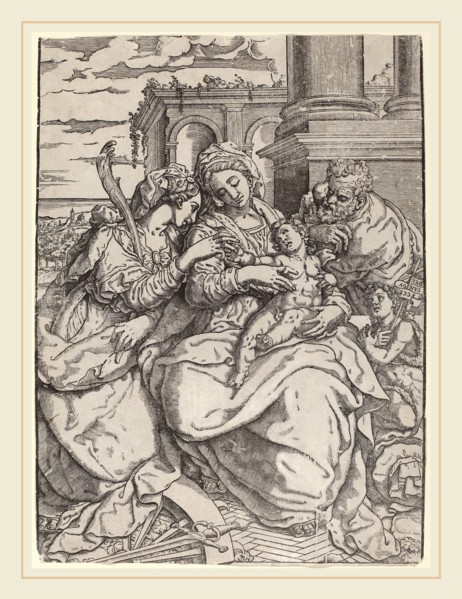 Giovanni Gallo after Marco Pino (Italian, active 16th century), Madonna and Child with Saint