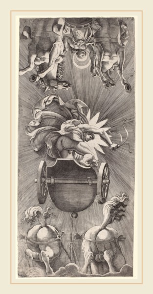 Adamo Scultori after Giulio Romano (Italian, c. 1530-1585), The Setting of the Sun with Chariots of