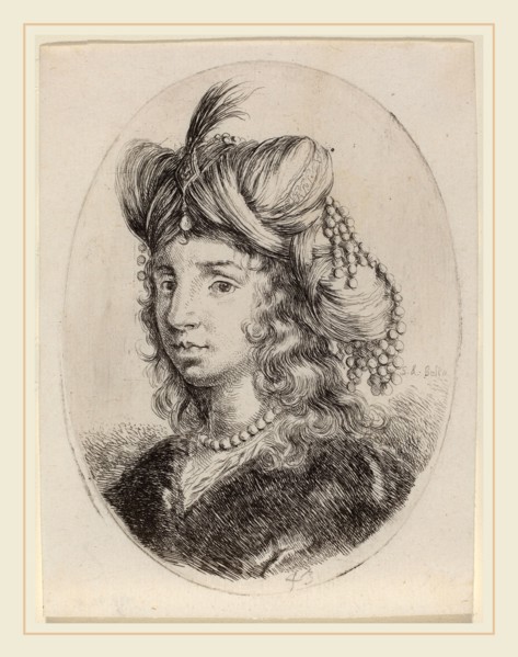 Stefano Della Bella (Italian, 1610-1664), Sultaness Adorned with Pearls, Turned to the Left,