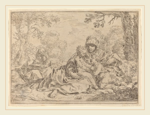 Simone Cantarini (Italian, 1612-1648), The Holy Family, etching