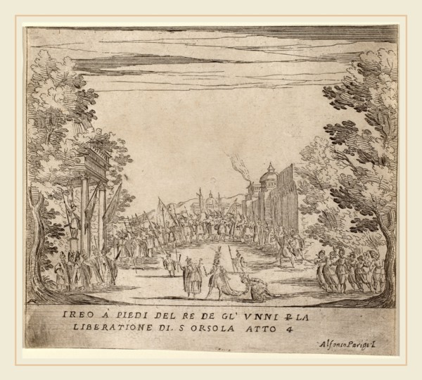 Alfonso Parigi II (Italian, 1606-1656), Jereo Before the King of the Huns for the Liberation of
