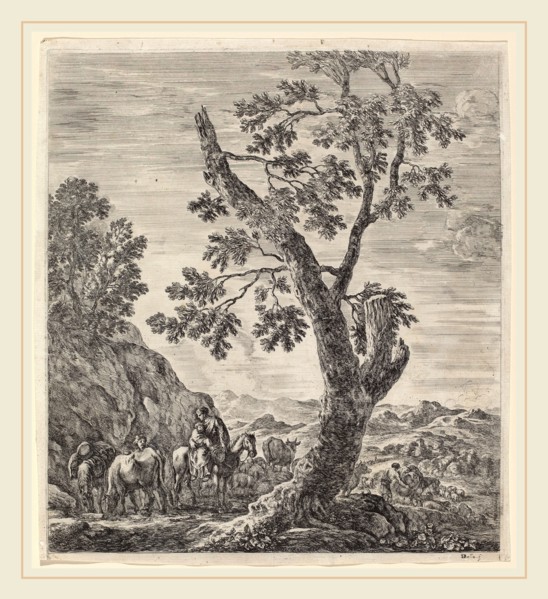 Stefano Della Bella (Italian, 1610-1664), Peasant Woman on Horseback with a Child in Her Arms,