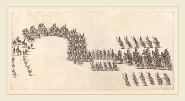 Stefano Della Bella (Italian, 1610-1664), A Procession of Sixty Cavaliers and Torch Bearers, 1652,