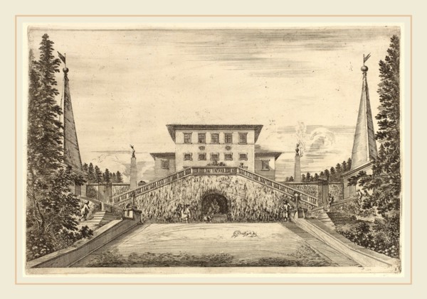 Stefano Della Bella (Italian, 1610-1664), The Great Stair-Case, probably 1653, etching on laid
