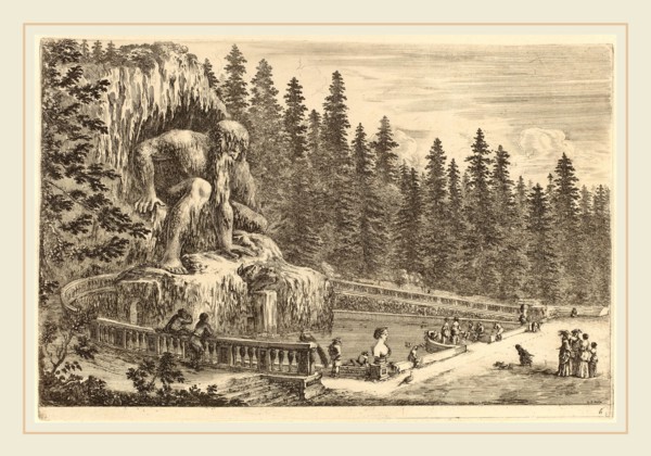 Stefano Della Bella (Italian, 1610-1664), Colossal Statue of the Apennines, probably 1653, etching