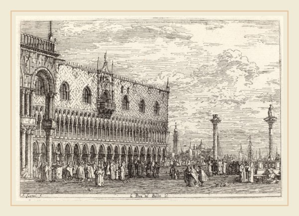 Canaletto (Italian, 1697-1768), La Piera del Bando. V., c. 1735-1746, etching