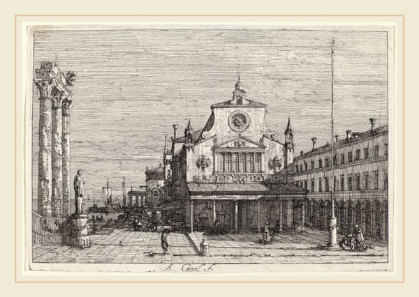 Canaletto (Italian, 1697-1768), Imaginary View of S. Giacomo di Rialto, c. 1735-1746, etching