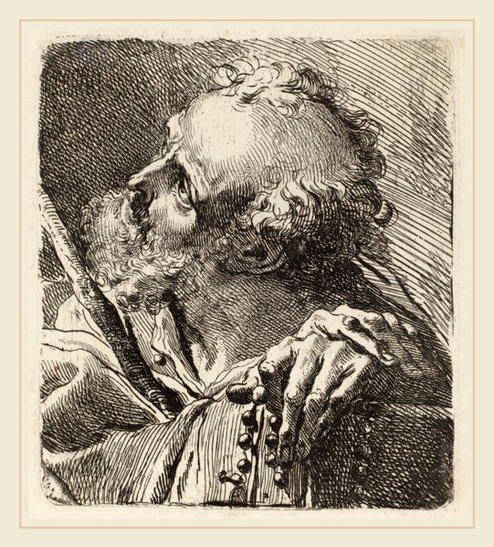 Gaetano Gandolfi (Italian, 1734-1802), Bust of a Saint, etching