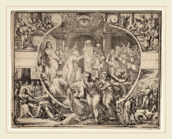 Romeyn de Hooghe, Raising of Lazarus with Scenes from the Life of Christ, Dutch, 1645-1708, etching