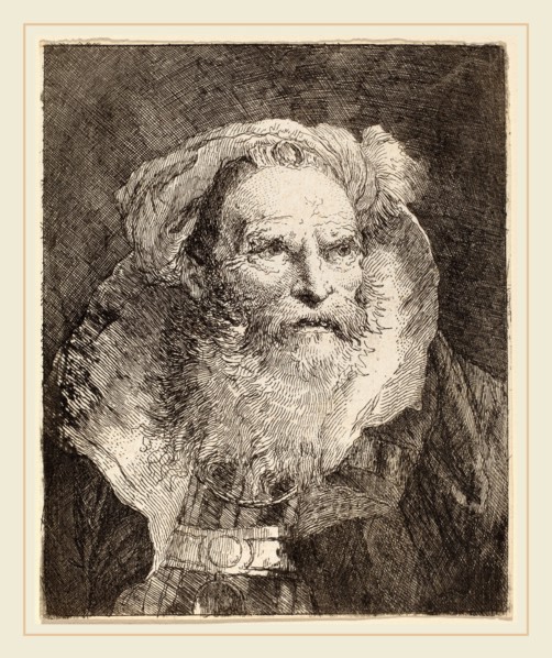 Giovanni Domenico Tiepolo (Italian, 1727-1804), Old Man Meditating, c. 1762, etching
