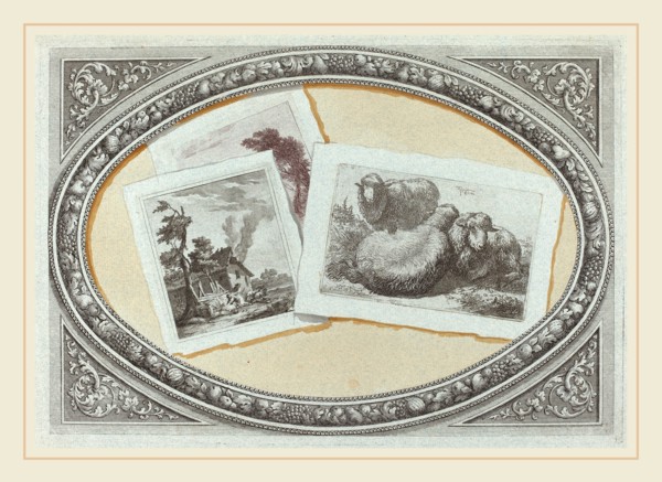Milanese 18th century, and Francesco Londonio, Trompe l'Oeil: Landscapes and Sheep, Using Original