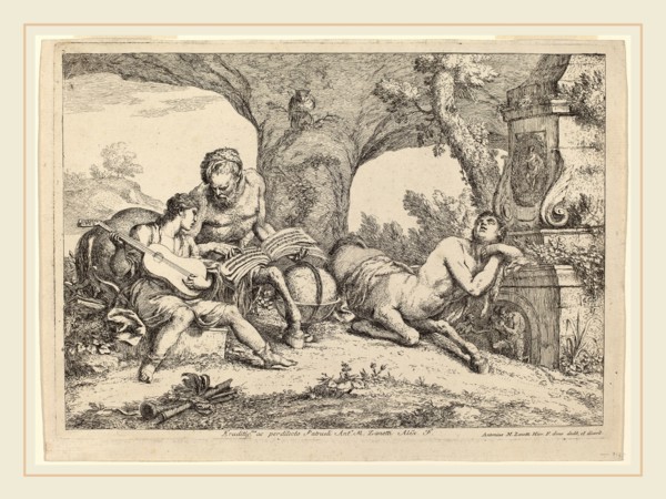 Gaetano Zompini after Giovanni Benedetto Castiglione (Italian, 1700-1778), Chiron Teaching Music to