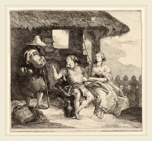 Giovanni Domenico Tiepolo (Italian, 1727-1804), The Marriage of Angelica and Medoro, etching on