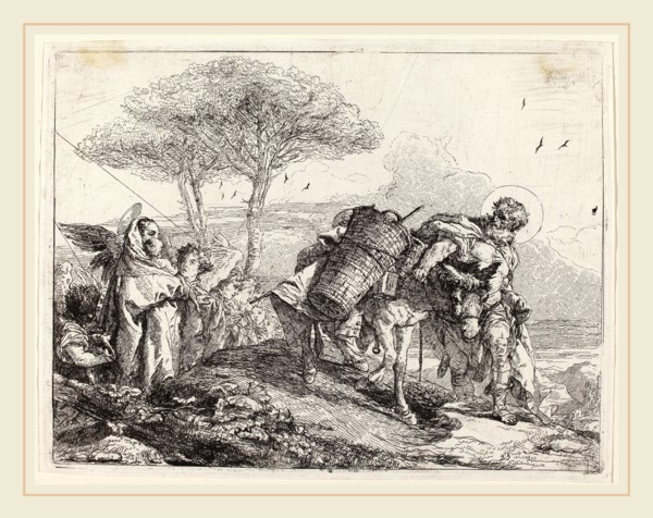 Giovanni Domenico Tiepolo (Italian, 1727-1804), The Madonna and Child at Left, with a File of