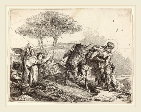 Giovanni Domenico Tiepolo (Italian, 1727-1804), The Madonna and Child at Left, with a File of