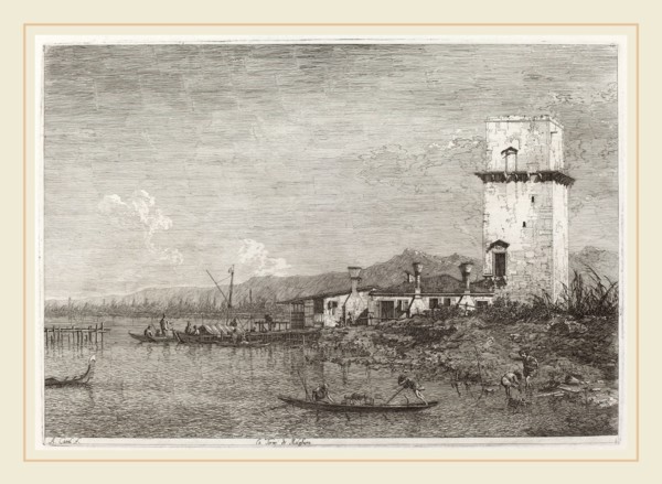 Canaletto (Italian, 1697-1768), La Torre di Malghera, c. 1735-1746, etching on laid paper