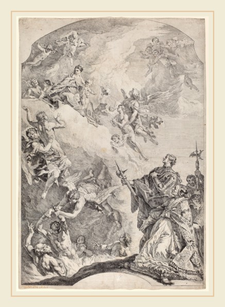 Francesco Fontebasso after Sebastiano Ricci (Italian, 1709-1769), Saint Gregoire I Delivering Souls
