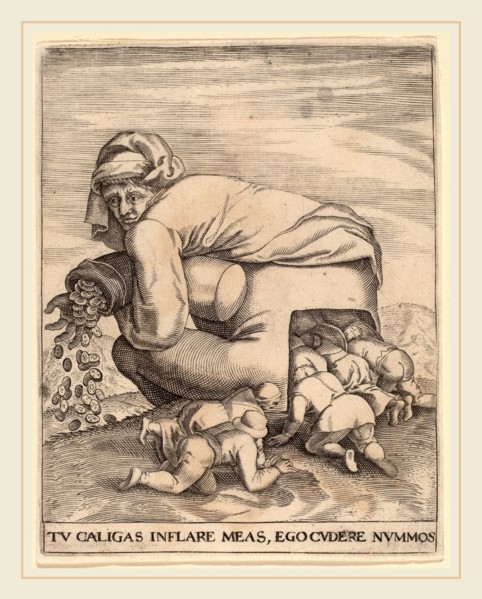 Jan Theodor de Bry after Pieter Bruegel the Elder (Flemish, 1561-1623), The Man with the Moneybag