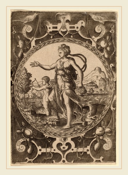 Abraham de Bruyn (Flemish, 1540-1587), Venus, engraving