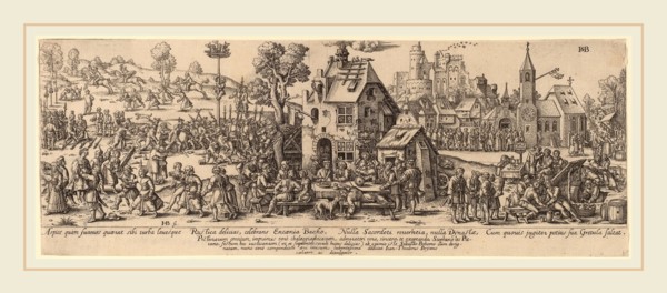 Jan Theodor de Bry after Barthel Beham (Flemish, 1561-1623), Country Fair, engraving