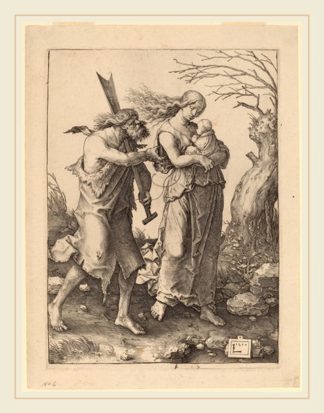 Lucas van Leyden (Netherlandish, 1489-1494-1533), Adam and Eve after Their Expulsion from Paradise,