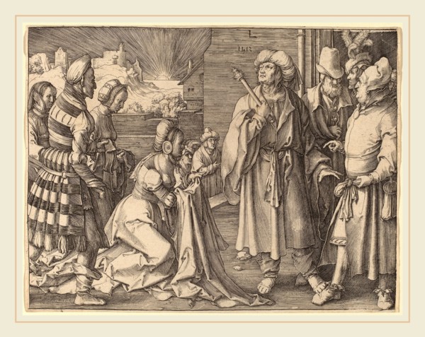 Lucas van Leyden (Netherlandish, 1489-1494-1533), Potiphar's Wife Accusing Joseph, 1512, engraving