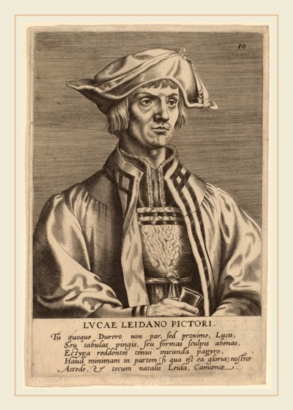 Hieronymus Wierix (Flemish, c. 1553-1619), Lucas van Leyden, engraving on laid paper