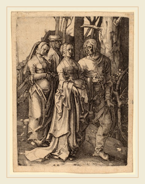 Attributed to Hieronymus Wierix after Lucas van Leyden (Flemish, c. 1553-1619), The Two Couples in